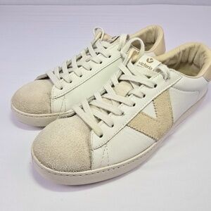 Victoria Berlin Leather & Suede Sneaker Shoes Hielo White Cream EU 39 US 8.5